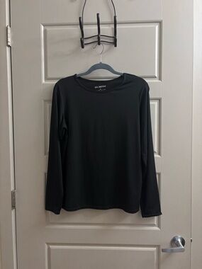 Essentials Black Crewneck Long Sleeve Top
